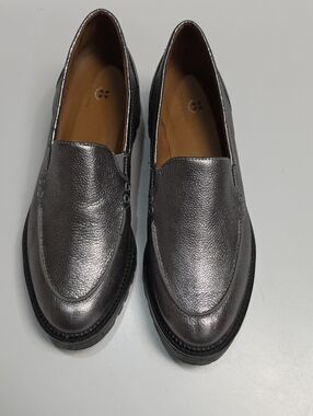 Calson Millany Water-Resistance Lug Sole Men's Metallic Silver Loafers - Size 11